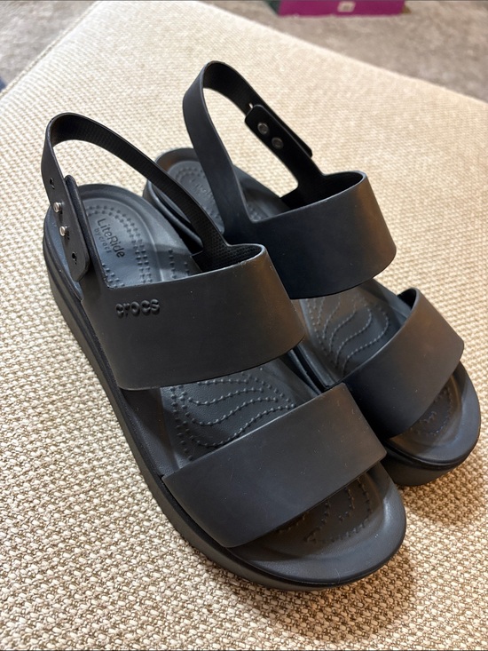CROCS Shoes - CROCS Women's Black Two-Strap Slingback Sandals
